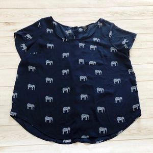 Torrid Abbey Elephant Georgette Button Back Blouse